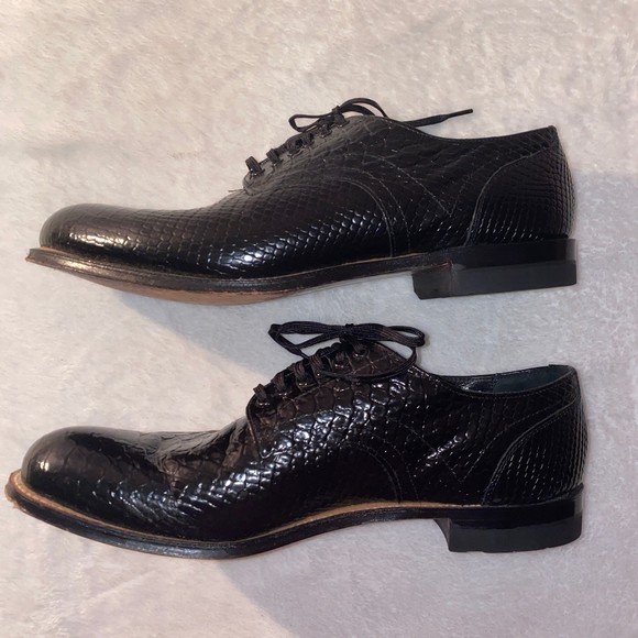 Stacy Adams Men\'s madison black leather oxford anaconda print dress shoe 8.5 main image 7